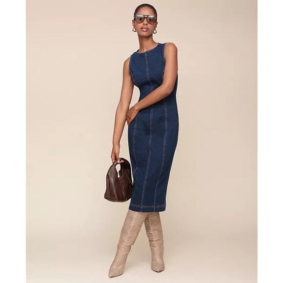 Avec Les Filles Sleeveless Denim Midi Dress - Picture 6 of 6